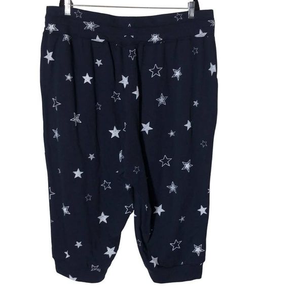 LIVI Star Print Loungewear Crop Pants Womens Plus Size 18/20 Blue White - Picture 2 of 8